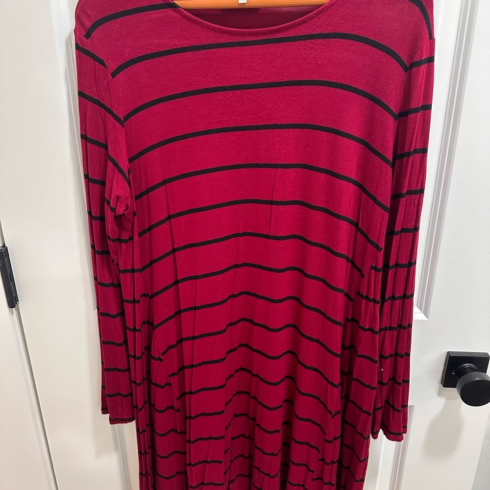 Charlotte Russe Burgundy and Black Striped Top